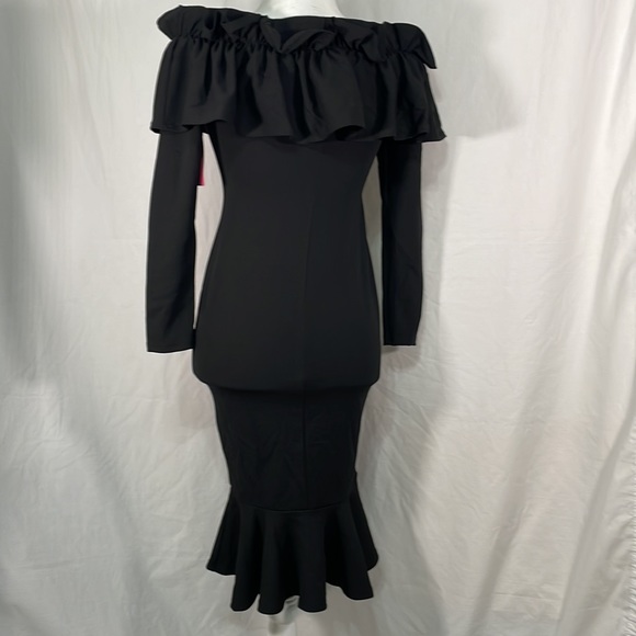Women’s Long Sleeve Black Dress - Picture 3 of 6